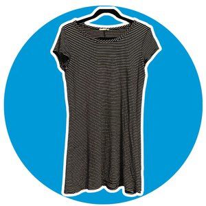 Black and White Striped T-Shirt Dress